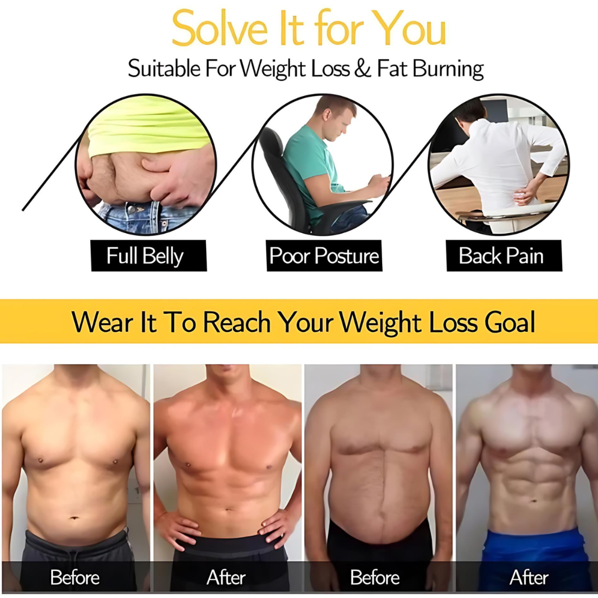 Men’s Sauna Suit Sweat Shaper Vest | Heat Trapping Compression Slimming Top for Workout & Weight Loss
