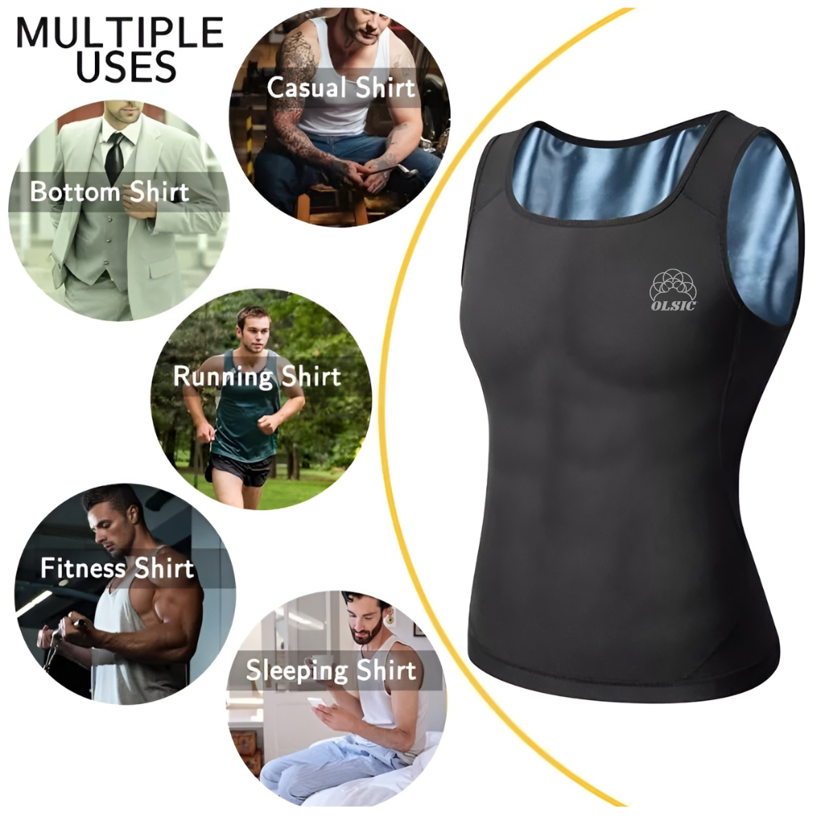 Men’s Sauna Suit Sweat Shaper Vest | Heat Trapping Compression Slimming Top for Workout & Weight Loss