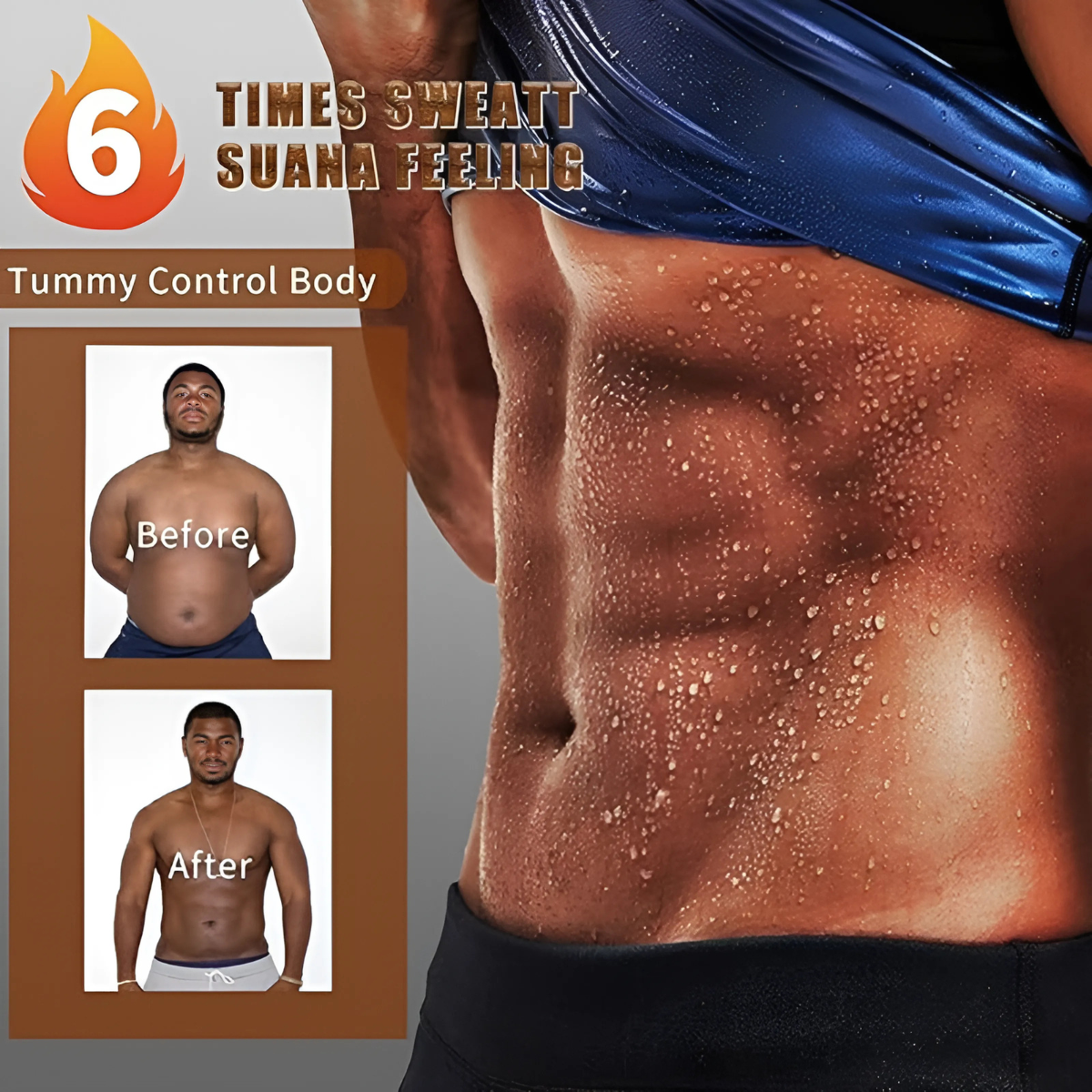 Men’s Sauna Suit Sweat Shaper Vest | Heat Trapping Compression Slimming Top for Workout & Weight Loss